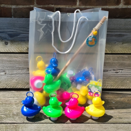 DUCKYbag 16 kleine hengel kermis eendjes met 1 hengel 45 cm  Kermiseenden