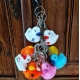 Keychain white with red heart B  Keychains