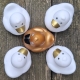 Rubberduck white golden beak 8 cm B  White