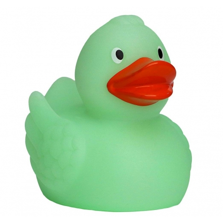 Gummi ente Ducky 7,5 cm DR glow in the dark Grün  Übrige farben