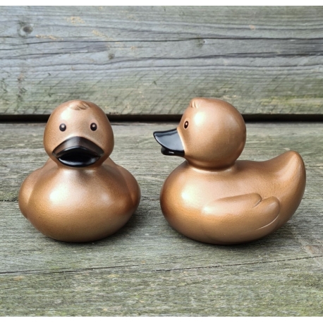 250 rubberduck HYATT ZURICH Gold with logo 8 cm  Wit