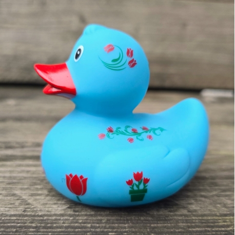 Badeend DUTCH DUCKY Tulp Blauw 8 cm  Dutch Ducky