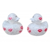 Mini glitter Kiss rubber duck