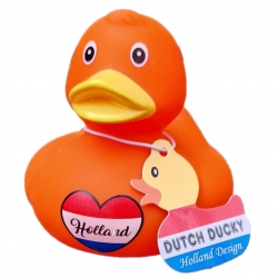 Rubber duck DUTCH DUCKY Orange 8 cm B  Dutch Ducky