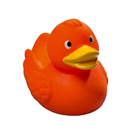 Disco ondanks Snor Badeend Ducky 7,5 cm DR oranje