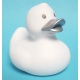 Rubberduck white with silver beak 8 cm B  White