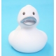 Rubberduck white with silver beak 8 cm B  White