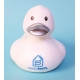 Rubberduck white with silver beak 8 cm B  White