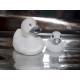 Rubberduck white with silver beak 8 cm B  White