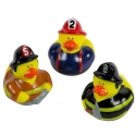 Rubber duck mini fireman (per 3)