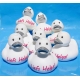 Rubberduck white with silver beak 8 cm B  White